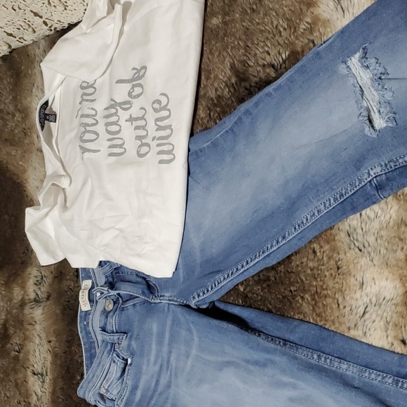 Shyanne Denim - SHYANNE jeans size 25 Eva Longoria t-shirt medium your way out of wine